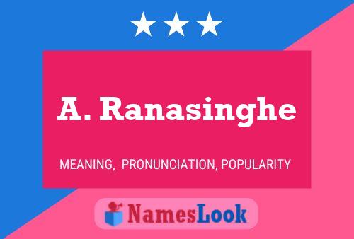 Pôster do nome A. Ranasinghe