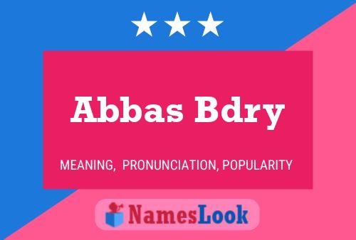 Pôster do nome Abbas Bdry