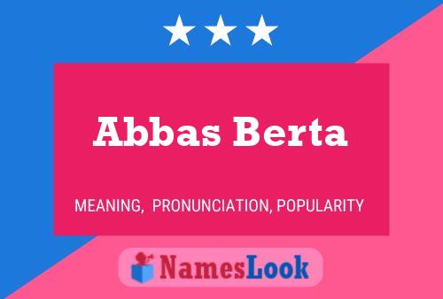 Pôster do nome Abbas Berta