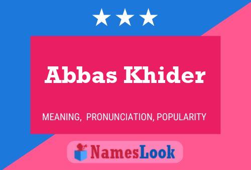 Pôster do nome Abbas Khider