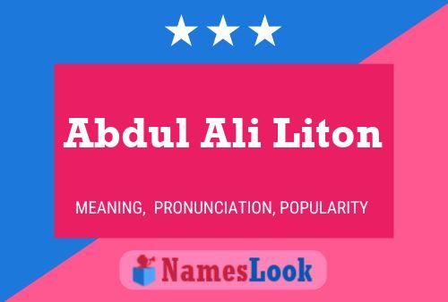 Pôster do nome Abdul Ali Liton