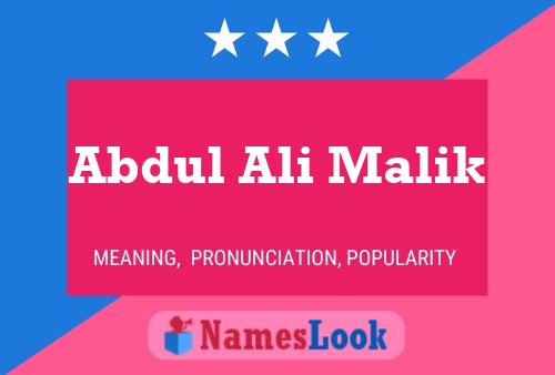 Pôster do nome Abdul Ali Malik