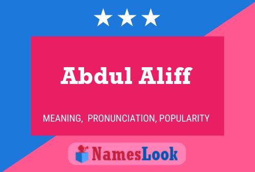 Pôster do nome Abdul Aliff