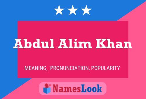 Pôster do nome Abdul Alim Khan