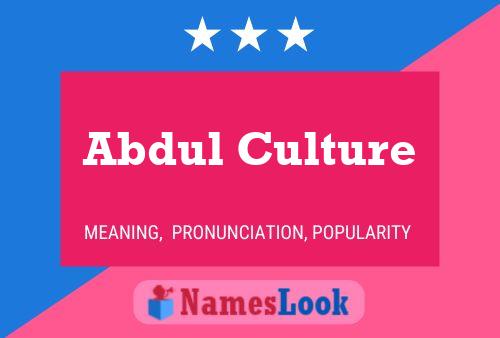 Pôster do nome Abdul Culture