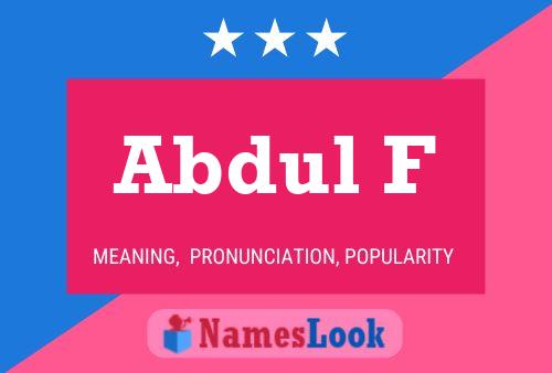 Pôster do nome Abdul F