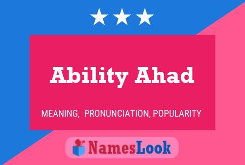 Pôster do nome Ability Ahad