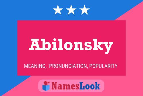 Pôster do nome Abilonsky