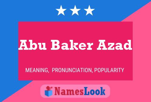 Pôster do nome Abu Baker Azad