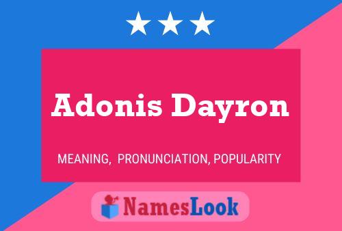 Pôster do nome Adonis Dayron