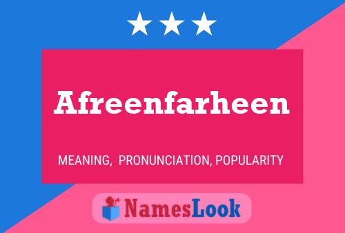 Pôster do nome Afreenfarheen