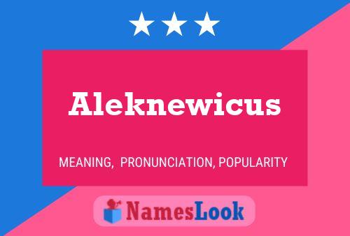 Pôster do nome Aleknewicus