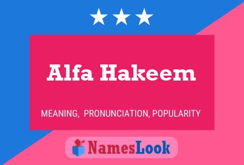 Pôster do nome Alfa Hakeem