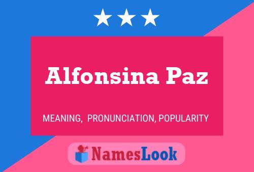 Pôster do nome Alfonsina Paz