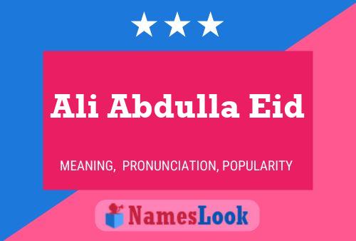 Pôster do nome Ali Abdulla Eid