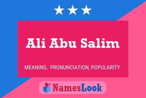 Pôster do nome Ali Abu Salim