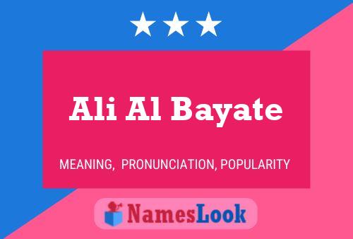 Pôster do nome Ali Al Bayate