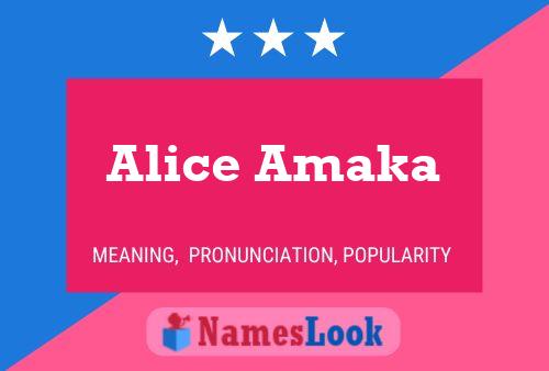 Pôster do nome Alice Amaka