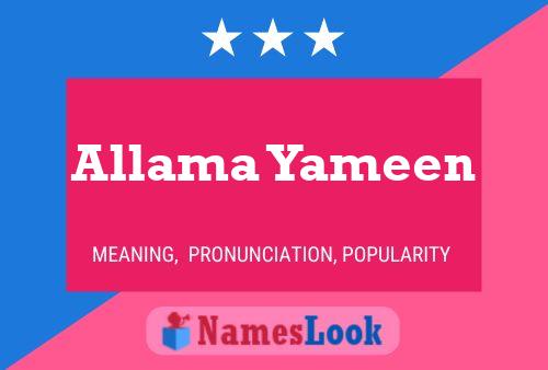 Pôster do nome Allama Yameen