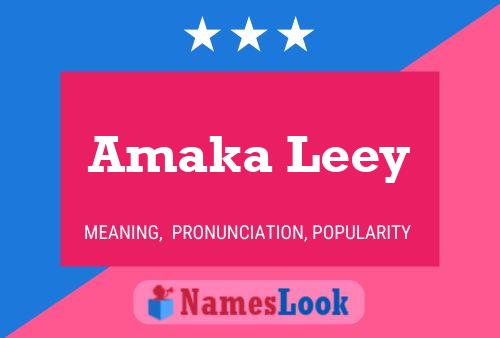 Pôster do nome Amaka Leey