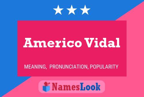 Pôster do nome Americo Vidal