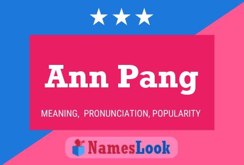 Pôster do nome Ann Pang