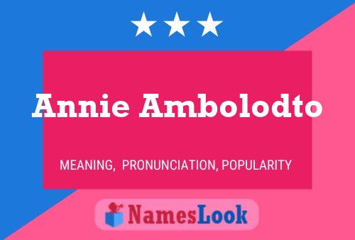 Pôster do nome Annie Ambolodto