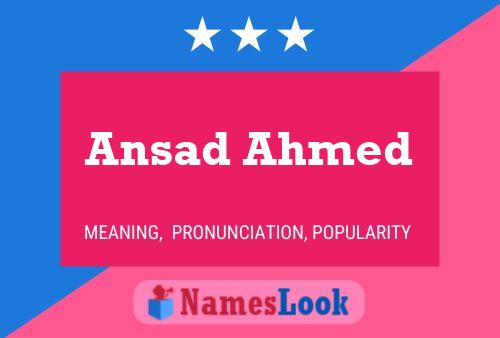 Pôster do nome Ansad Ahmed