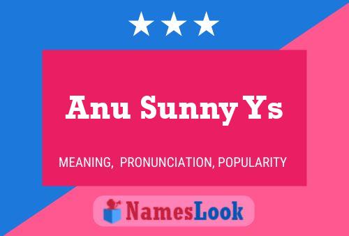 Pôster do nome Anu Sunny Ys