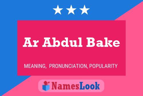 Pôster do nome Ar Abdul Bake