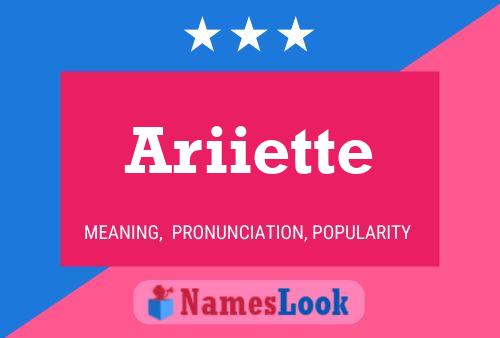 Pôster do nome Ariiette