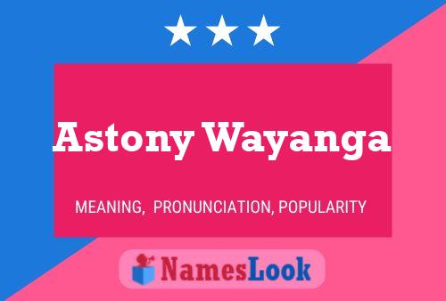 Pôster do nome Astony Wayanga