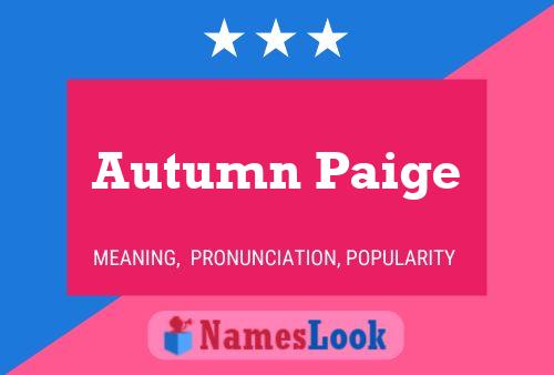 Pôster do nome Autumn Paige