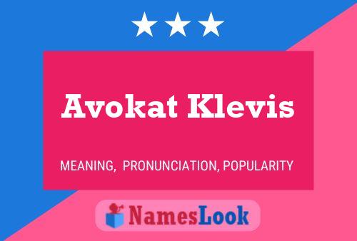 Pôster do nome Avokat Klevis