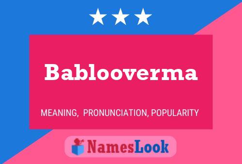 Pôster do nome Bablooverma