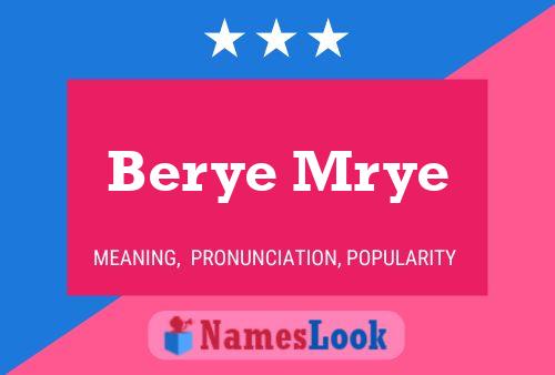 Pôster do nome Berye Mrye