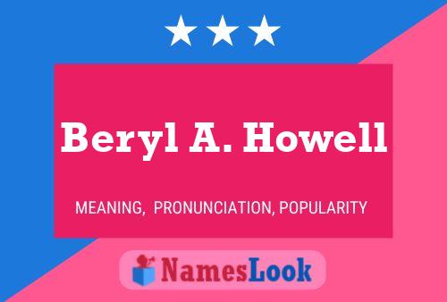 Pôster do nome Beryl A. Howell