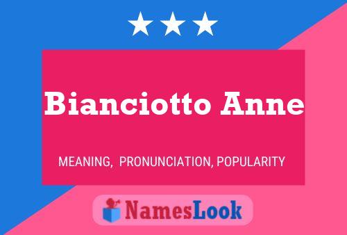 Pôster do nome Bianciotto Anne