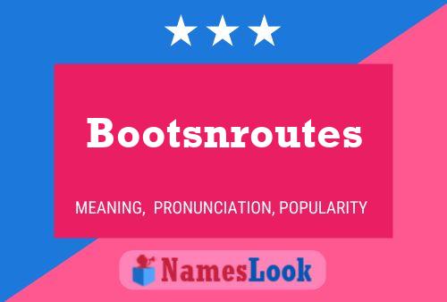 Pôster do nome Bootsnroutes