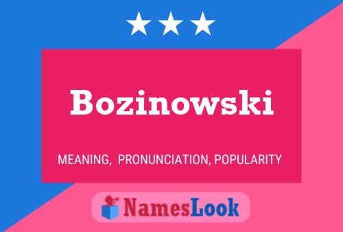 Pôster do nome Bozinowski