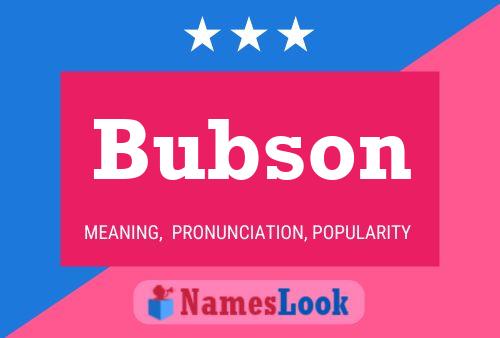 Pôster do nome Bubson