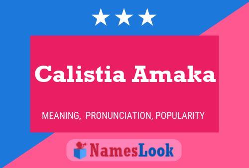 Pôster do nome Calistia Amaka