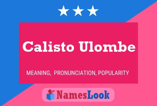 Pôster do nome Calisto Ulombe