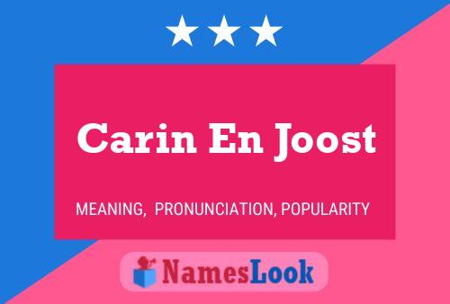 Pôster do nome Carin En Joost