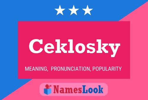 Pôster do nome Ceklosky