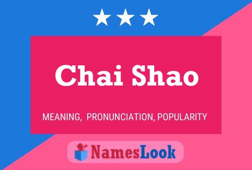 Pôster do nome Chai Shao