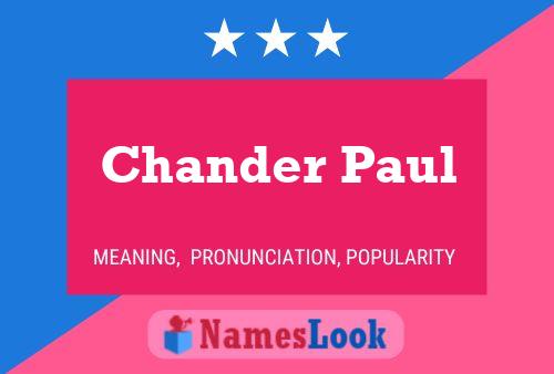 Pôster do nome Chander Paul