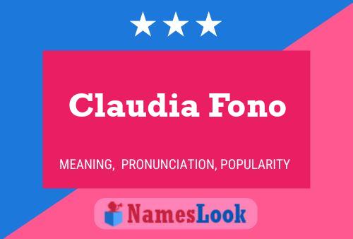 Pôster do nome Claudia Fono