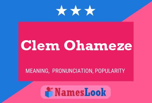 Pôster do nome Clem Ohameze