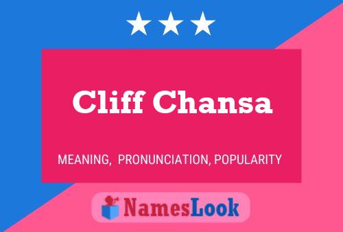 Pôster do nome Cliff Chansa